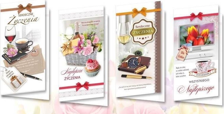 Top Graphic Karnet DL De Lux. Serdeczne życzenia MIX (10szt)
