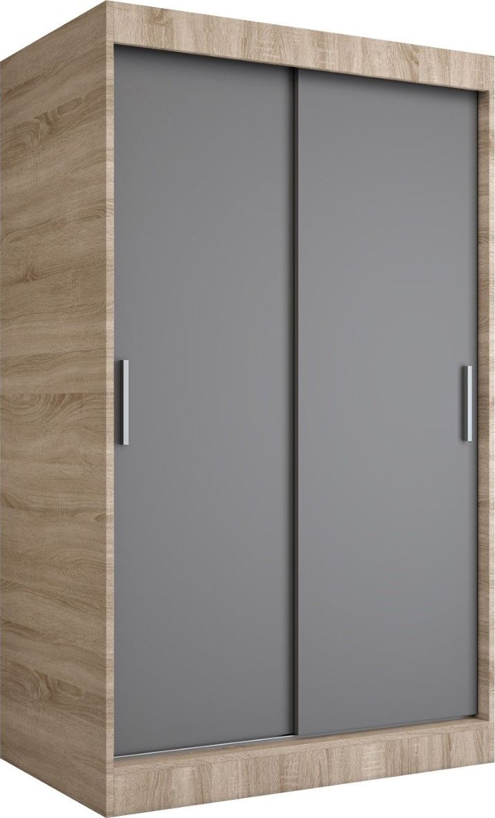 MKPOL Szafa przesuwna MODUO COMFORT 120 dąb sonoma/antracyt gładka