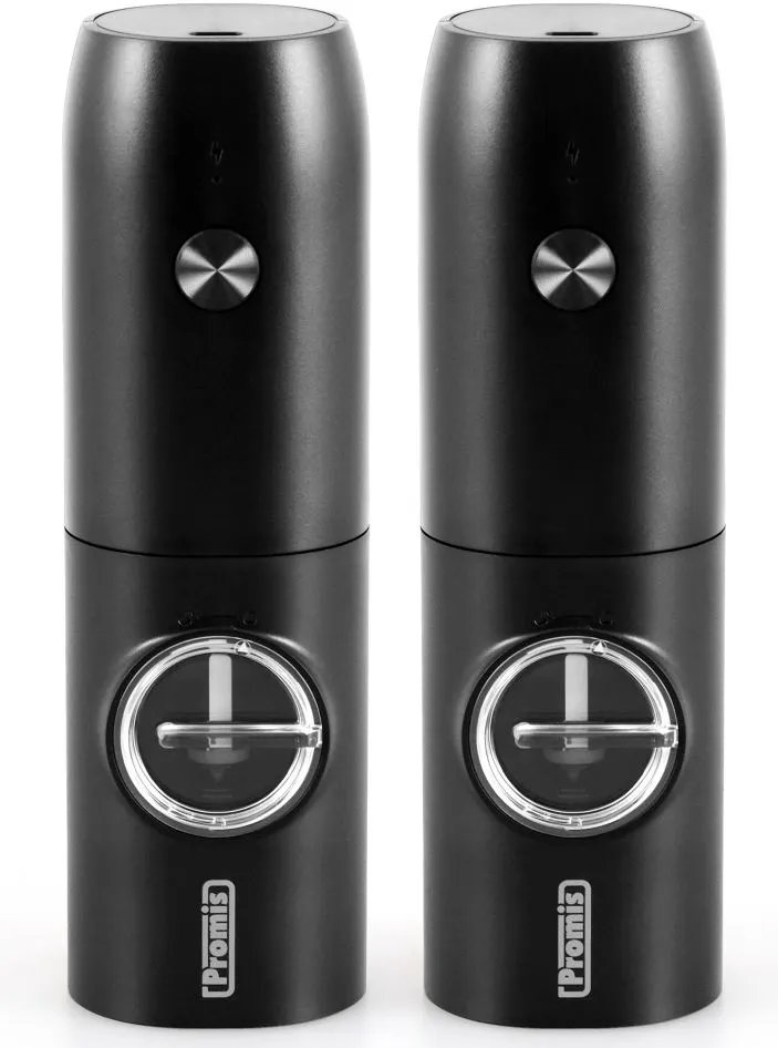 Elektryczny Młynek Do Pieprzu Soli Przypraw Akku Ładowanie USB Zestaw 2 Szt