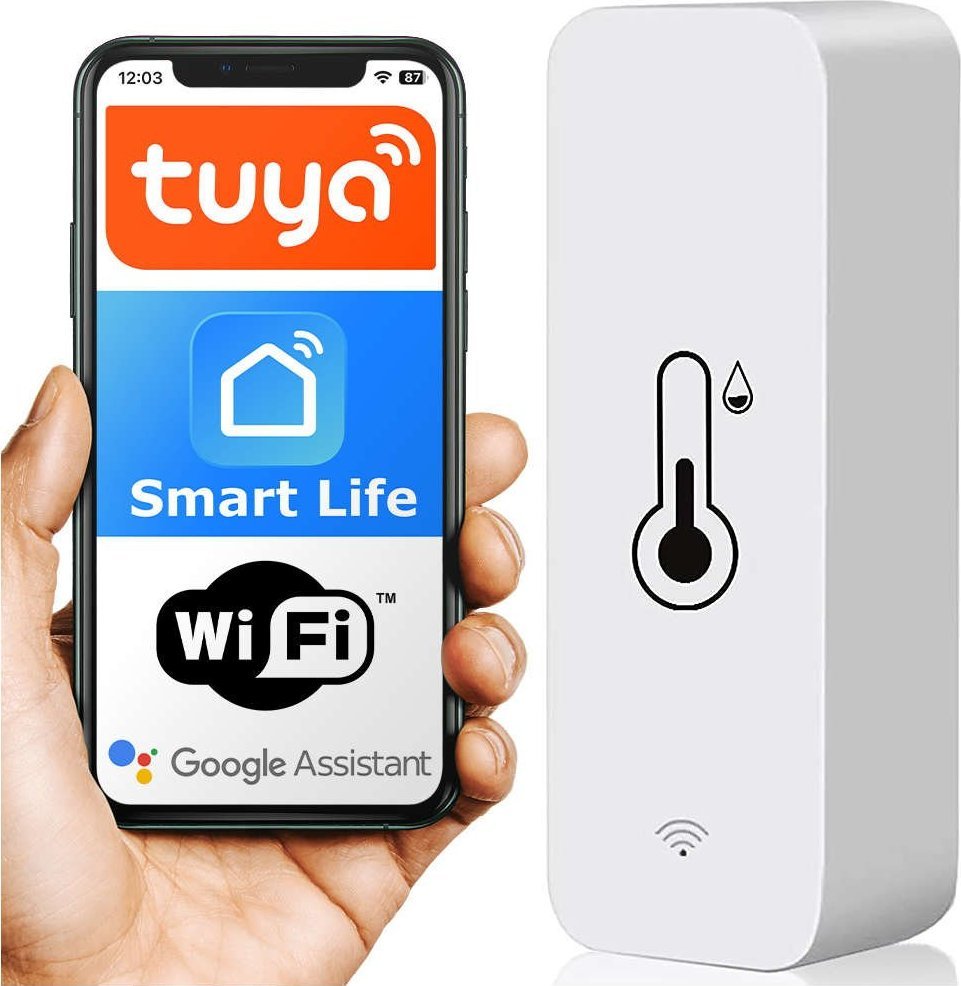 Alogy Inteligentny czujnik WiFi Alogy temperatury i wilgotności Tuya Smart Life Monitor termometr biały