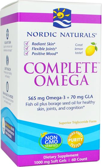 Nordic naturals Nordic Naturals - Complete Omega, 565mg, Smak Cytrynowy, 60 kapsułek miękkich
