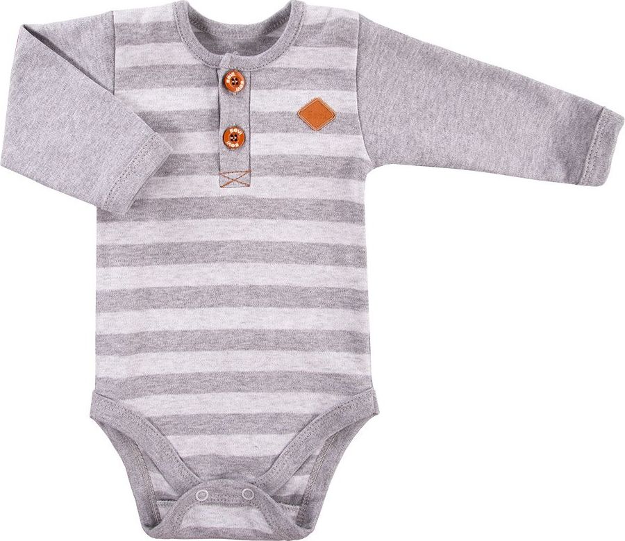 Ewa Klucze BODY niemowlęce wyprawka TRIP DŁ DZ PASKI SZARY Ewa Klucze 80