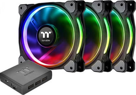 Wentylator Thermaltake Riing Plus 12 RGB 3-pack + Hub + 3 paski LED (CL-F076-PL12SW-A)
