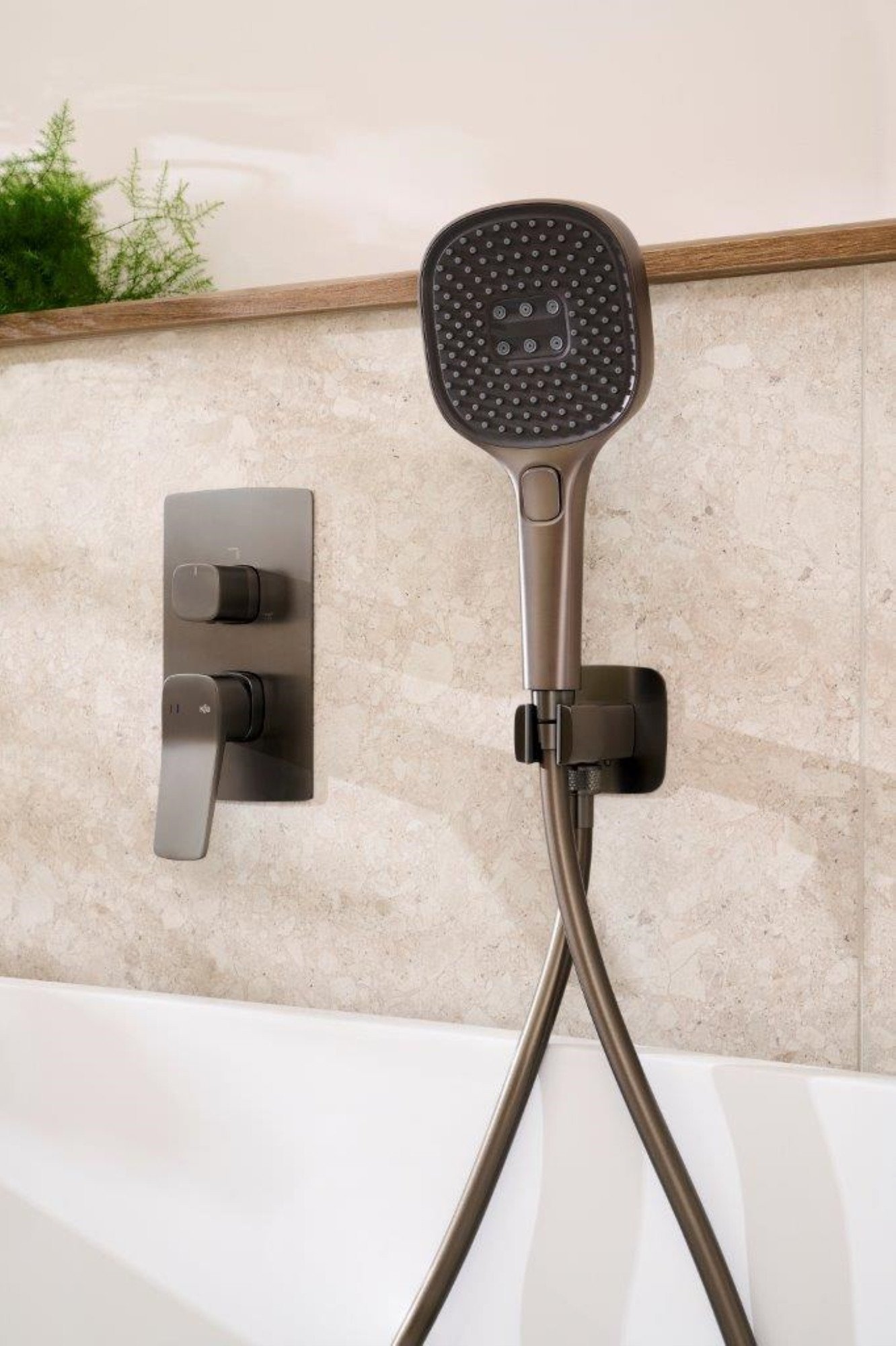 4529-501-61 / KFA / MALAGA / ZESTAW NATRYSKOWY PODTYNKOWY PVD GUN METAL GREY /