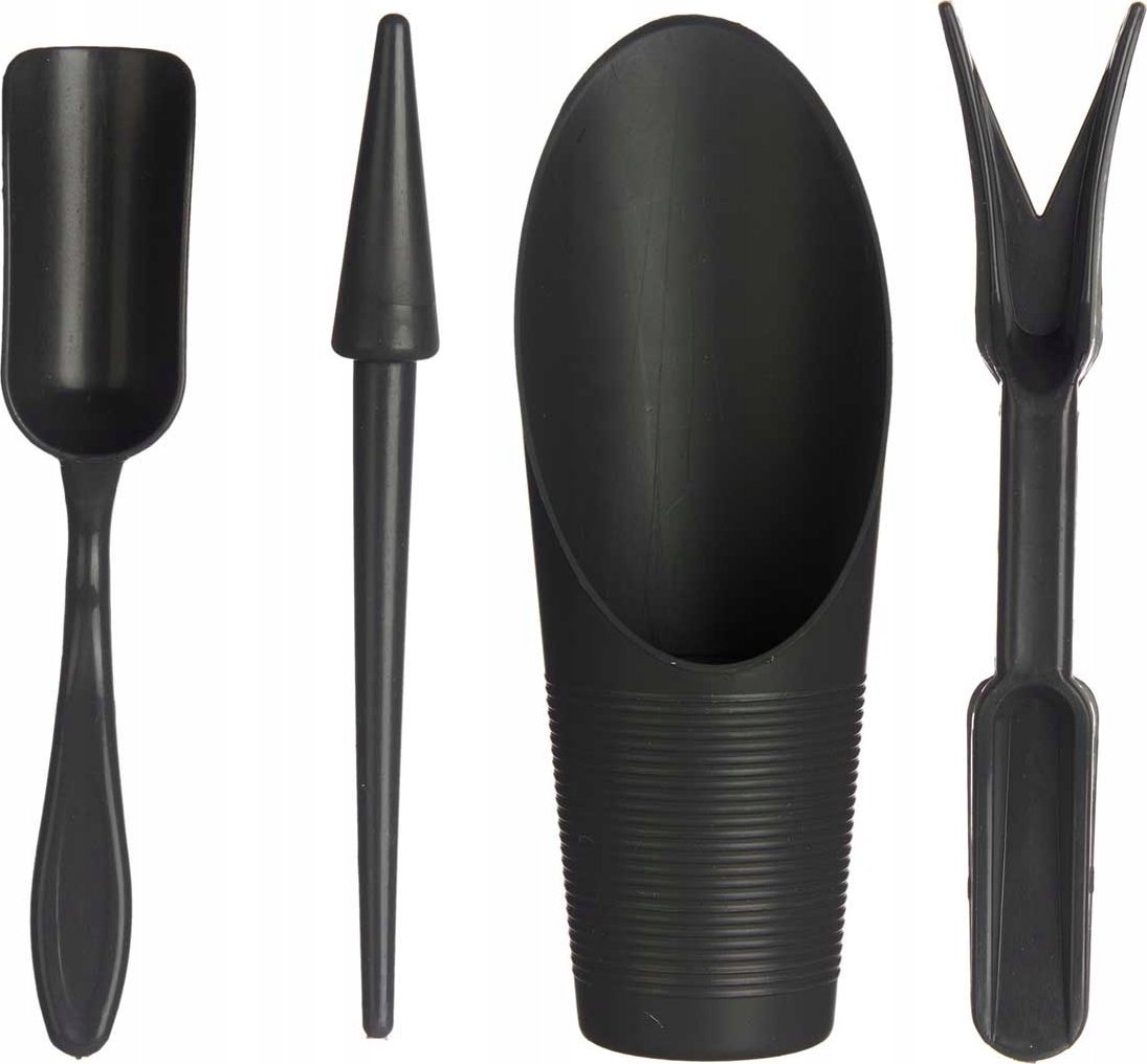 Ibergarden Zestaw narzędzi ogrodowych plastikowych: łopatka, radełko, siewnik ręczny