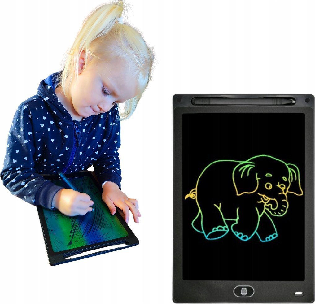 OWL-TECH TABLET GRAFICZNY XXL DO RYSOWANIA 12 CALI TABLICA LCD ZNIKOPIS MULTIKOLOR