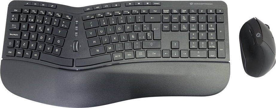 Klawiatura + mysz Conceptronic CONCEPTRONIC Wireless Keyboard+Mouse,ergo,Layout hiszpański sw