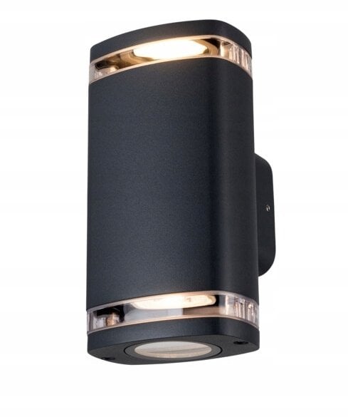 Oprawa elewacyjna ZEVI W EL 2GU10 B 1xmax 10W IP54 podwójny dławik kinkiet czarny 38886