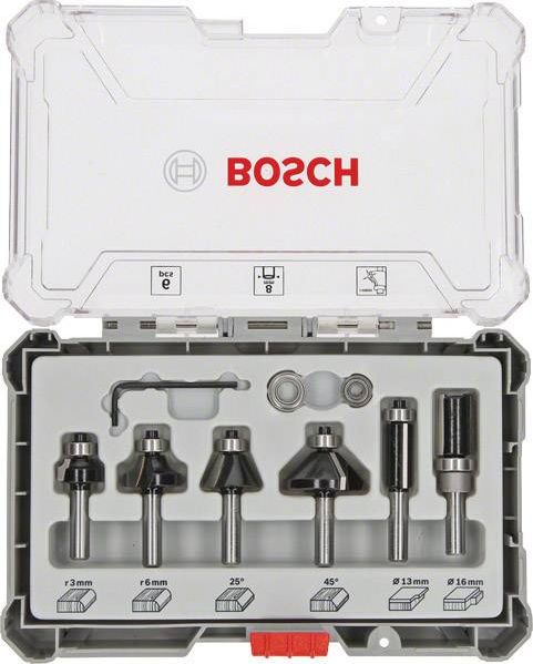 Bosch zestaw frezów prostych i profilowych do drewna 6 sztuk, 8 mm (2607017469)