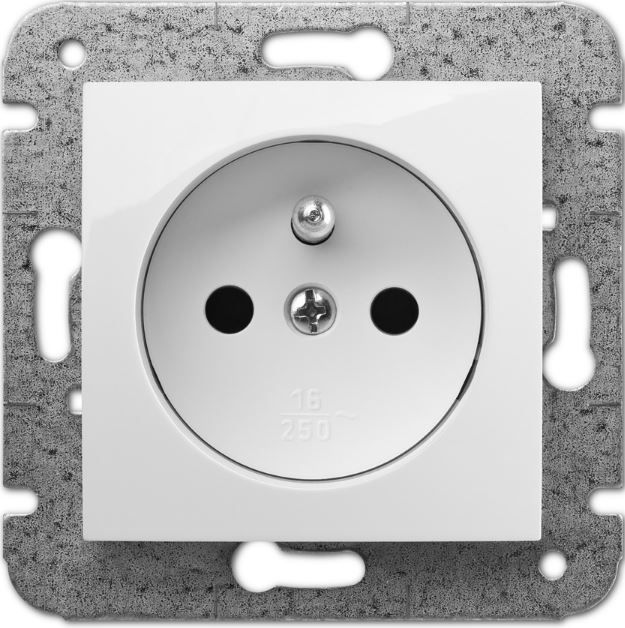 Elektro-Plast Gniazdo Carla 2P+Z białe ramka (1733-10)