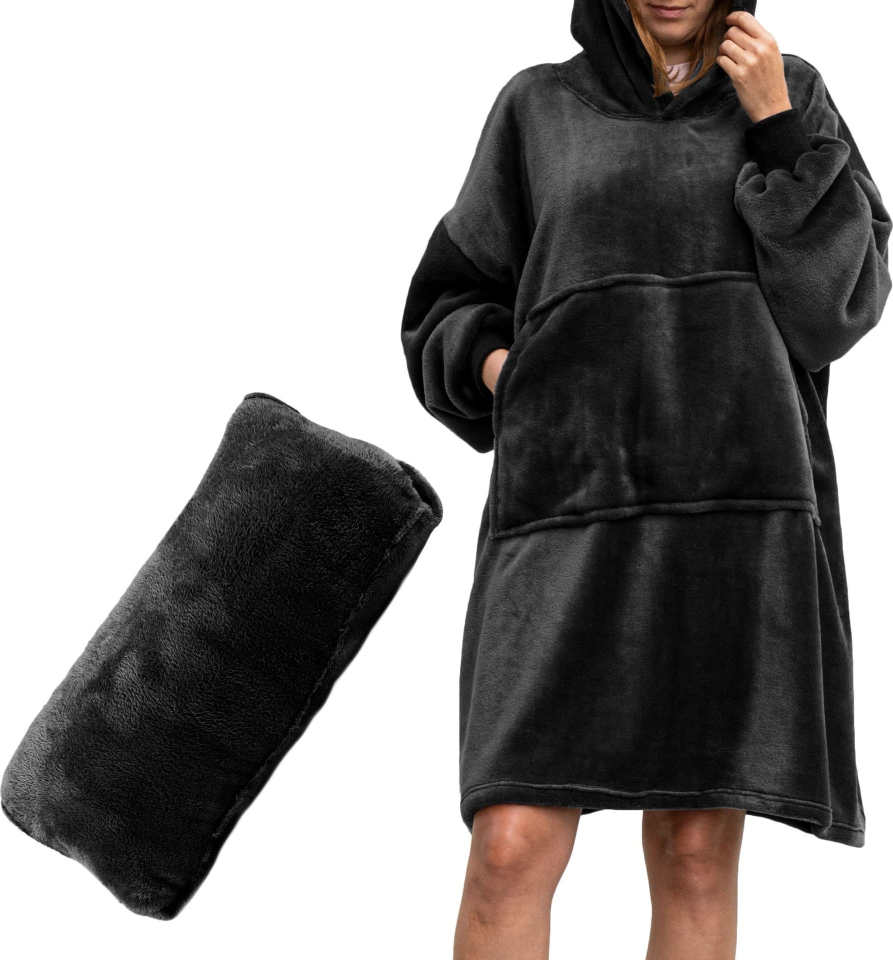 Froster Bluzair Bluza Koc Hoodie Oversize Polska Czarny