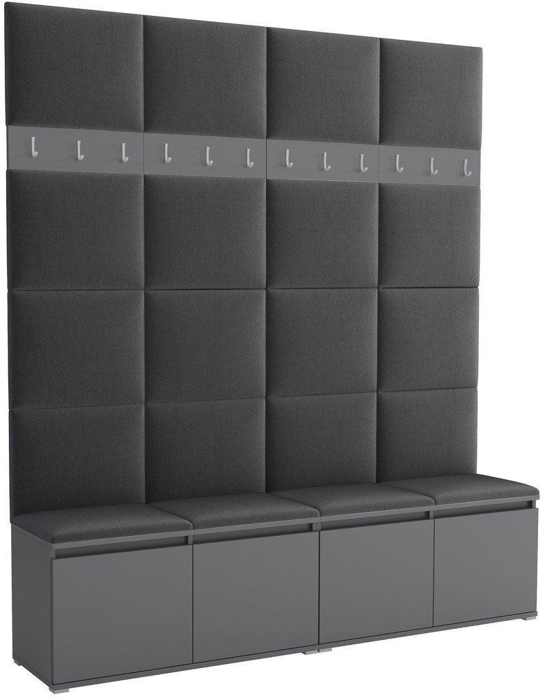 Tapicerowana garderoba Noris II - kolor antracyt + tkanina Trinity 15