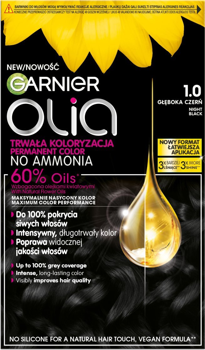 Alkotest GARNIER_Olia farba do włosów 1.0 Night Black