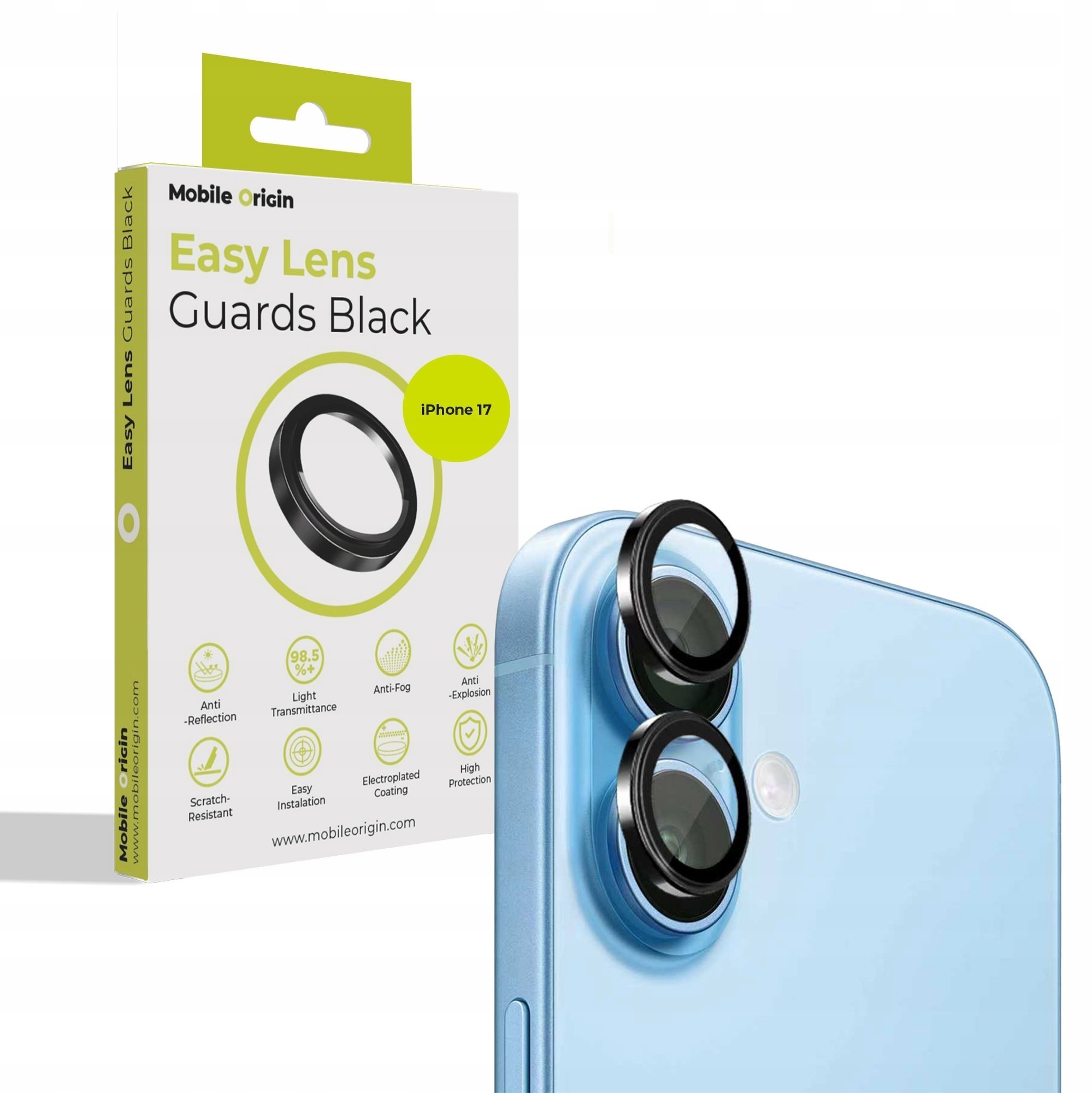 Mobile Origin Easy Lens Guards, black - iPhone 17