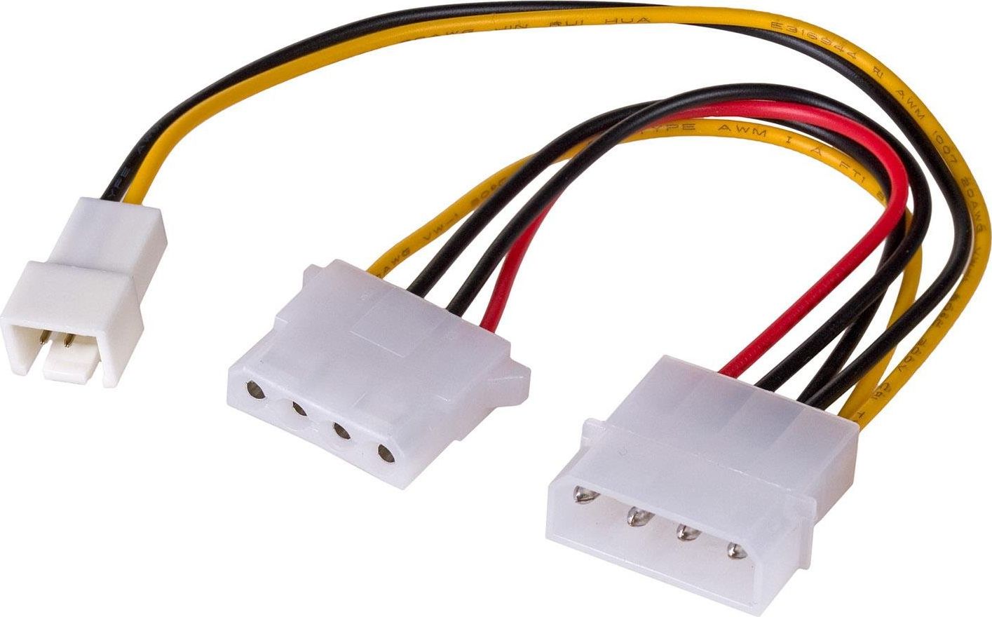 Akyga Molex x2 - 3-pin, 0.15m, Wielokolorowy (AK-CA-35)