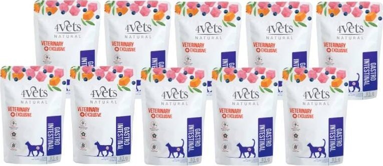 Mokra karma weterynaryjna dla kota z problemami gastrycznymi 4Vets Natural Gastro Intestinal zestaw 10 x 85 g