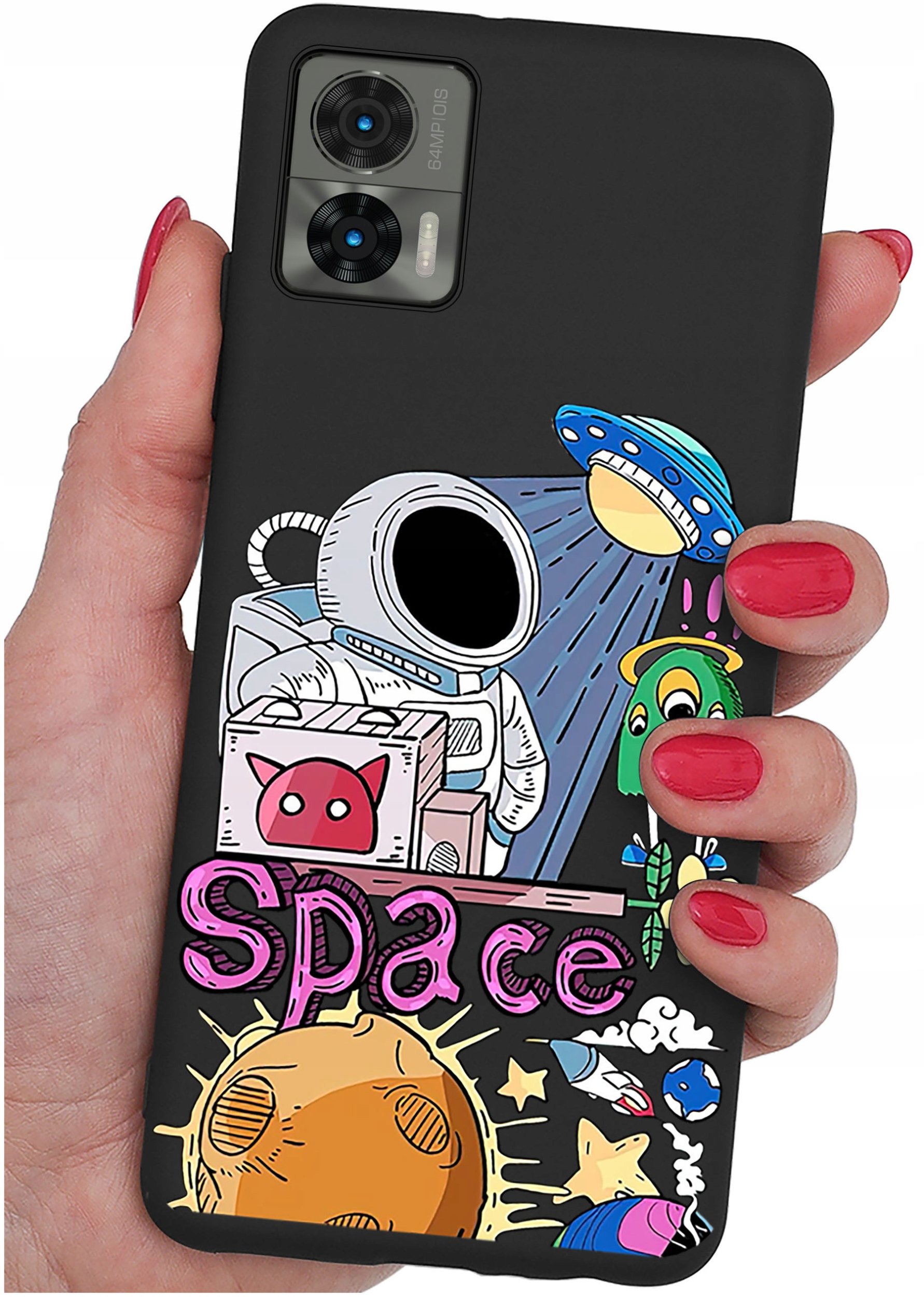 Etui do Motorola Moto Edge 30 Neo WZORY |SILIKONOWE MATT CASE + SZKŁO 9H