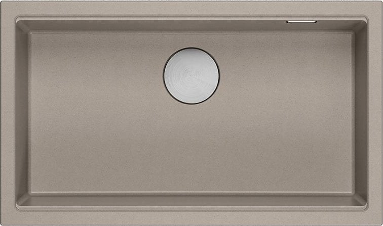 Zlewozmywak GraniteQ LOGAN 110 GraniteQ zlewozmywak soft taupe 76x44x23,5 cm 1-komorowy podwieszany z syfonem manualnym stal szlachetna