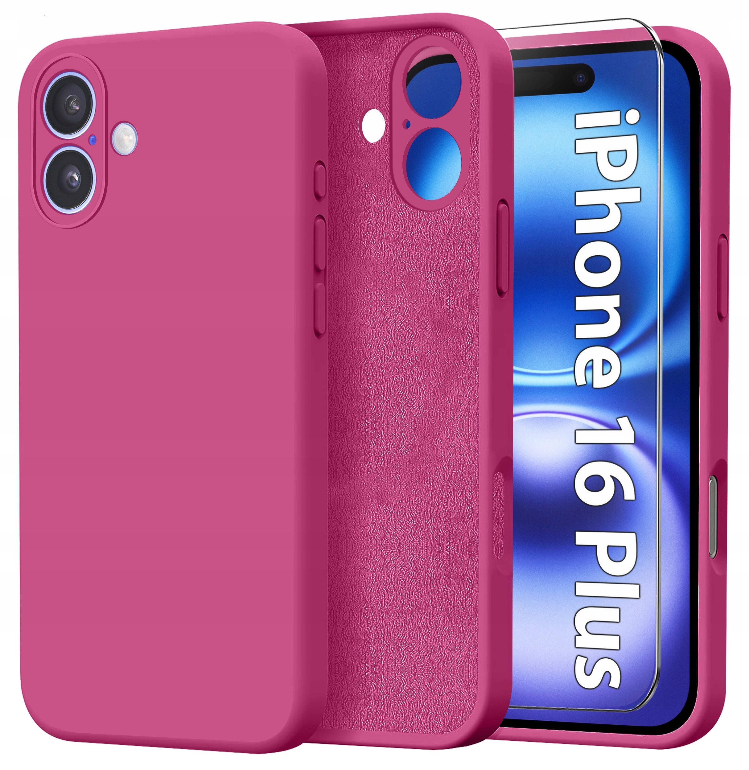 Etui do Apple iPhone 16 Plus CASE Silicone ELASTYCZNE + Szkło OCHRONNE 9H