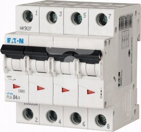 Eaton Wyłącznik nadprądowy 4P C 4A 6kA AC PL6-C4/4 166527