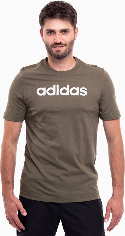Adidas Koszulka męska adidas Essentials Single Jersey Linear Embroidered Logo Tee khaki IC9280 M