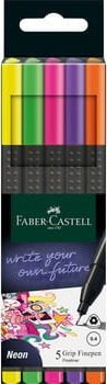 Faber Cienkopisy Grip 5 kol. neonowych Faber-Castell [0|0]