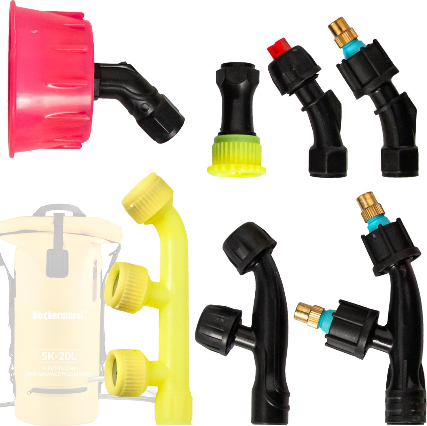 Zestaw 7 dyszy do opryskiwacza elektrycznego Heckermann SK-20L