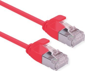 Roline ROLINE F/UTP DataCenter Patch Cord Cat.6A (Class EA), LSOH, bardzo cienki, czerwony, 0,3 m