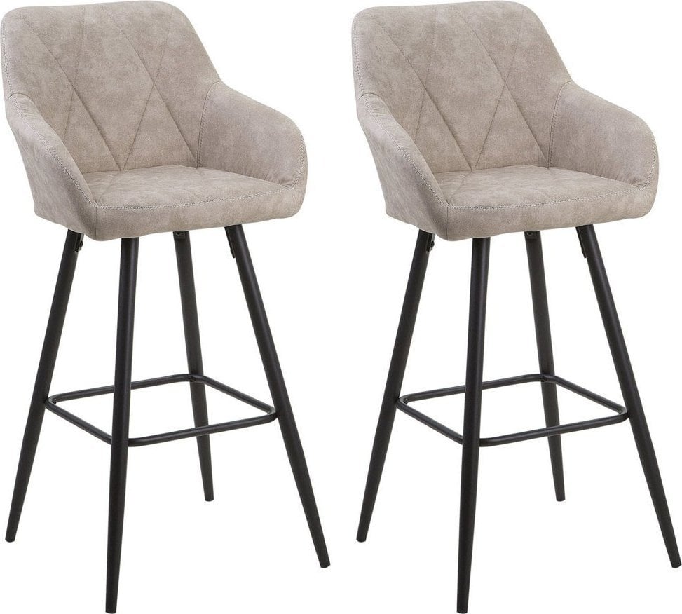 Beliani Zestaw 2 krzeseł barowych beżowy DARIEN!