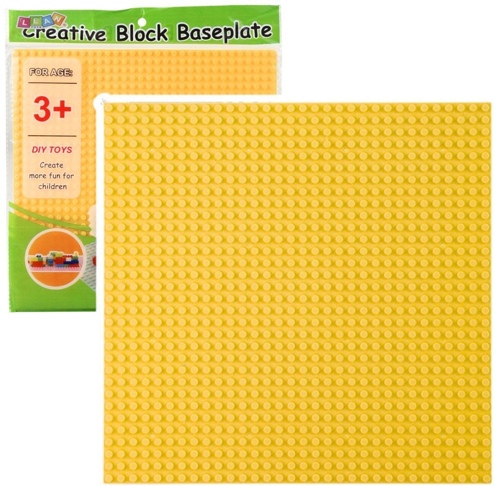 Płyta Plansza Konstrukcyjna Do Klocków Budowania Żółta 25,5x25,5 cm