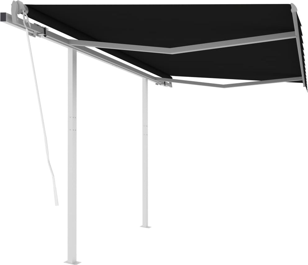 vidaXL Automatycznie zwijana markiza ze słupkami, 3x2,5 m, antracytowa