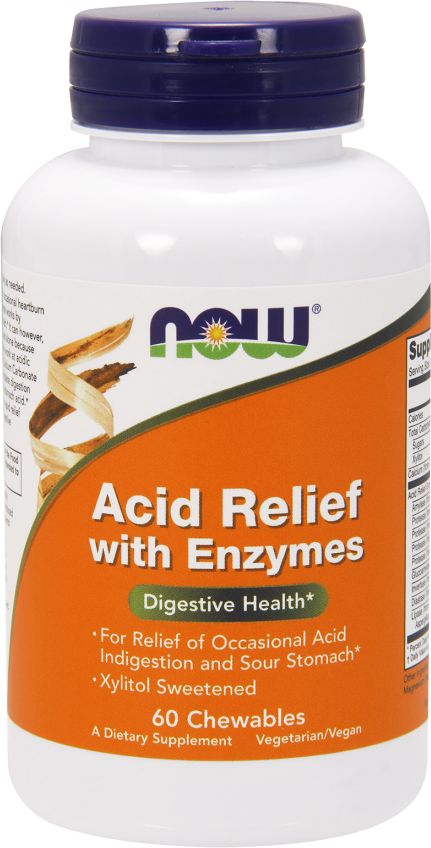 NOW Foods Acid Relief with Enzymes 60 kapsułek
