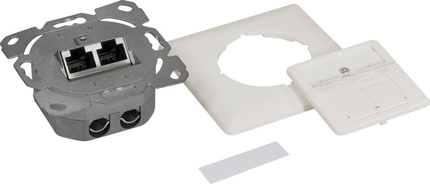 LogiLink NP0128 - Cat.6A Netzwerkdose UP 2x RJ45 geschirmt reinweiß