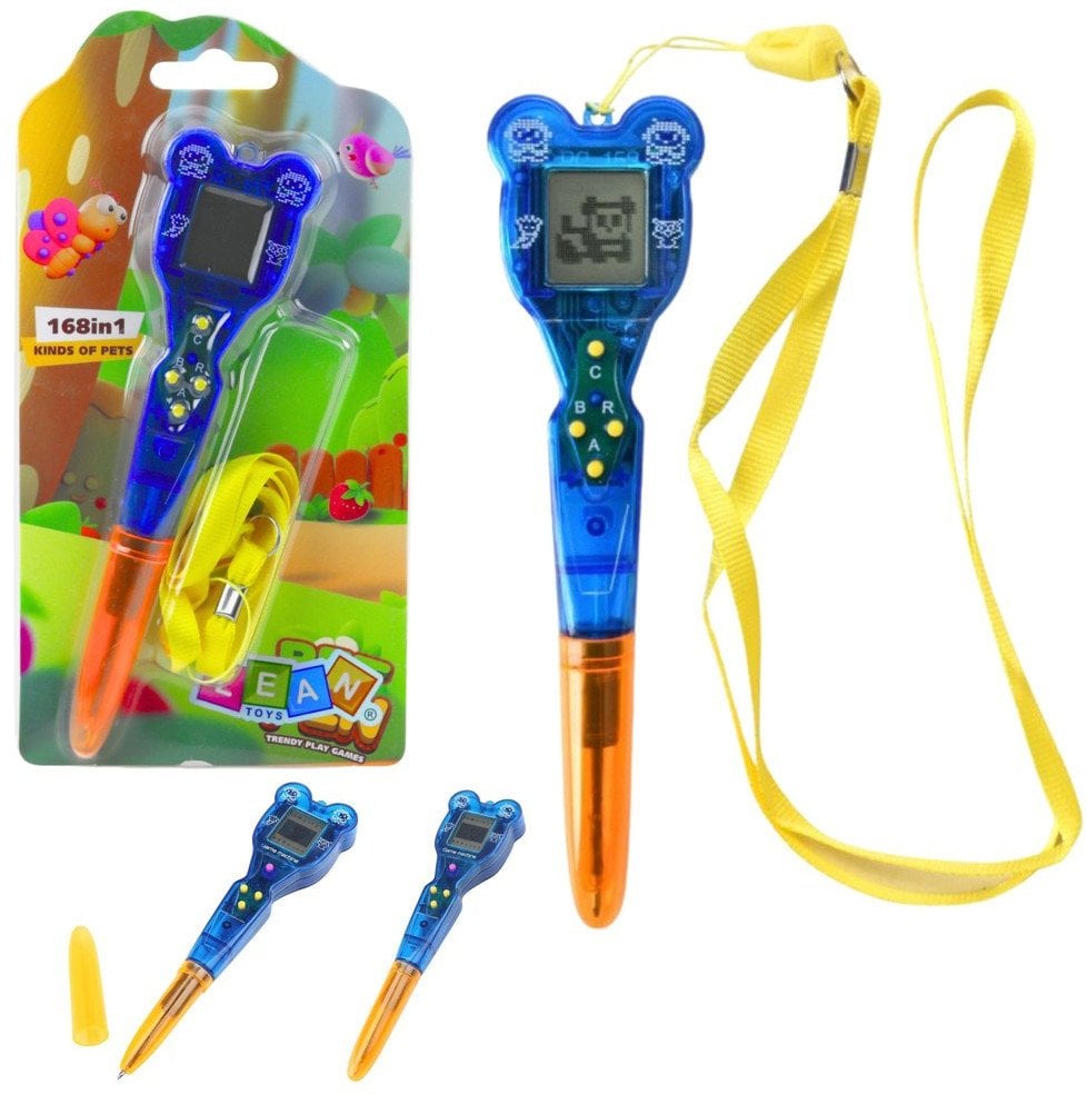 Gra Elektroniczna Z Długopisem 168w1 Smycz Pomarańczowo-Niebieska