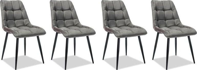 Signal Zestaw krzeseł CHIC VELVET 4 szt szare