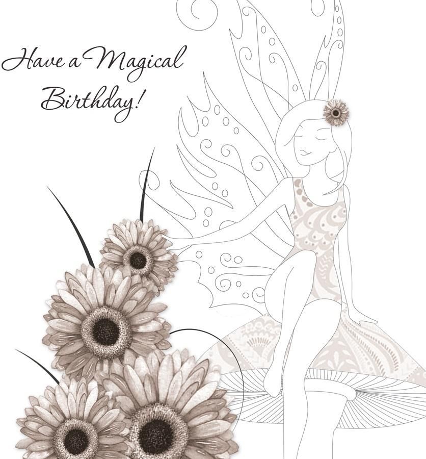 Clear Creation Karnet urodzinowy Swarovski kwadrat Wróżka z kwiatami (CL0105)