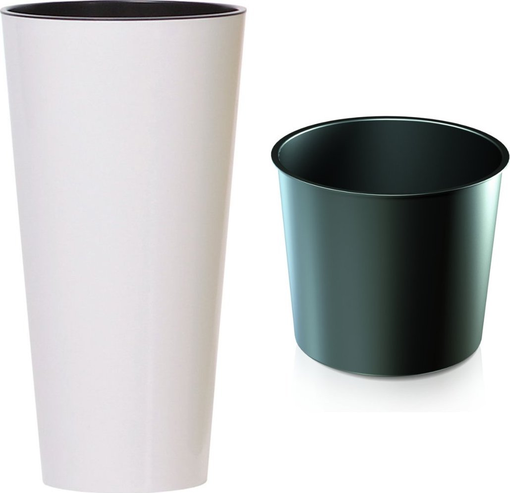 Prosperplast Doniczka okrągła TUBUS SLIM SHINE DTUS400S-S449, Kolor Biały, Prosperplast, Wymiary 40x76 cm