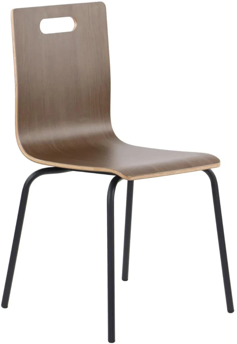 Krzesło ze sklejki laminowanej WERDI A orzech/czarne STEMA