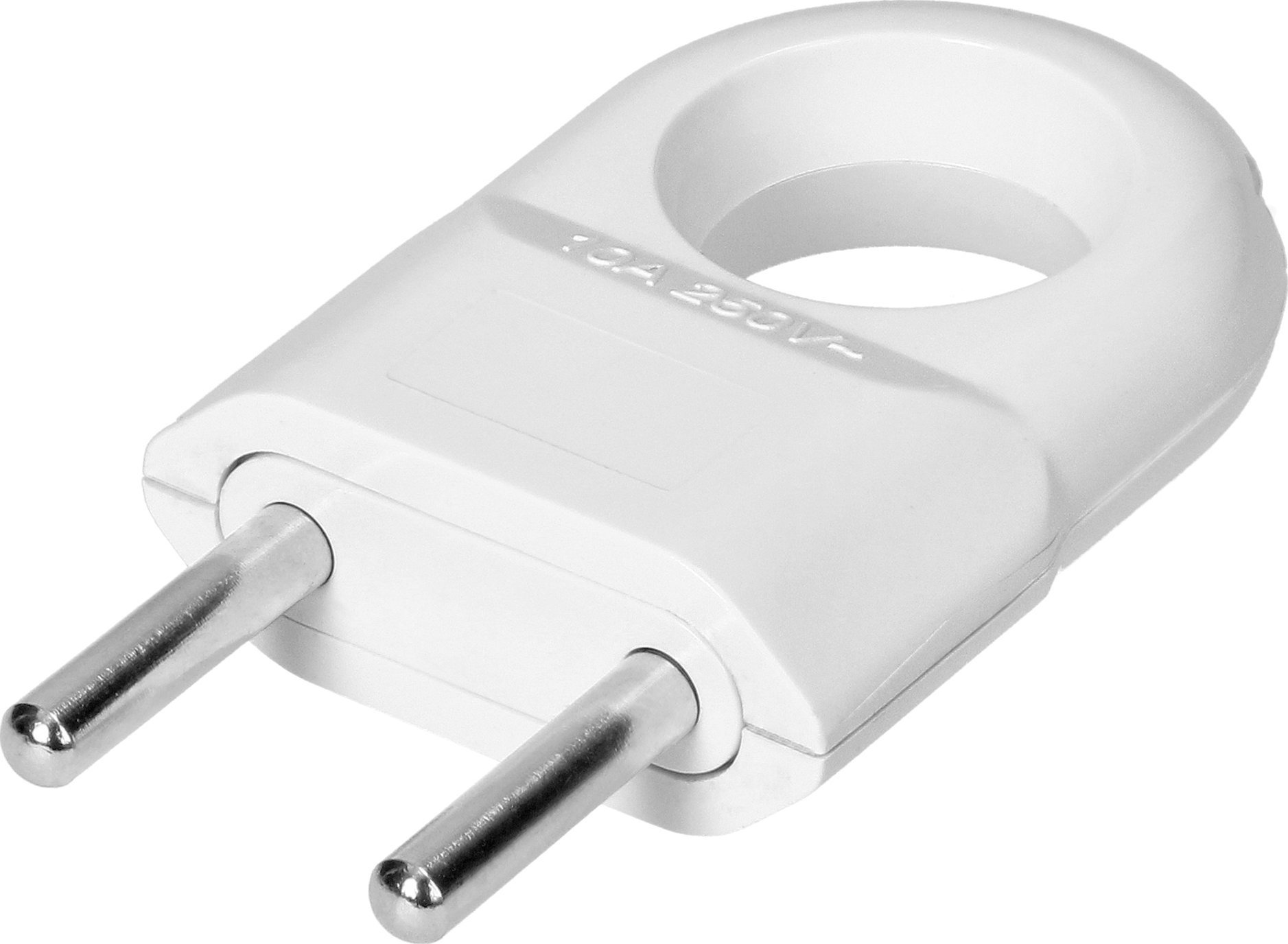 Orno Wtyczka euro płaska 2P, z uchem, biały, 50 szt.