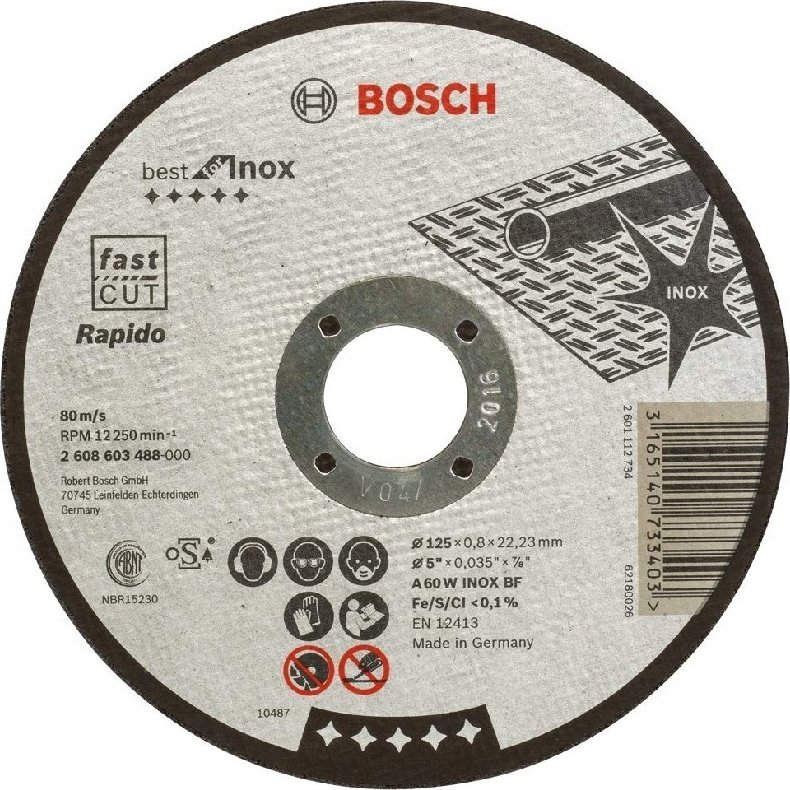 Bosch Bosch cutting disc Best for Inox, Rapido, O 125mm (straight, A 60 W INOX BF)