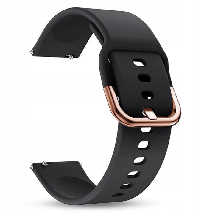 PASEK SILIKONOWY DO SMARTWATCHA ZEGARKA CZARNY 20 MM