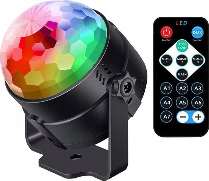 ER4 PROJEKTOR RGB LED KULA DISCO DYSKOTEKOWA PILOT HIT