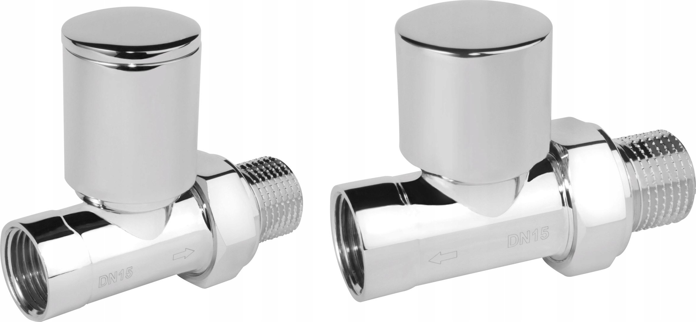 Dekoracyjny zestaw grzejnikowy prosty, chrom