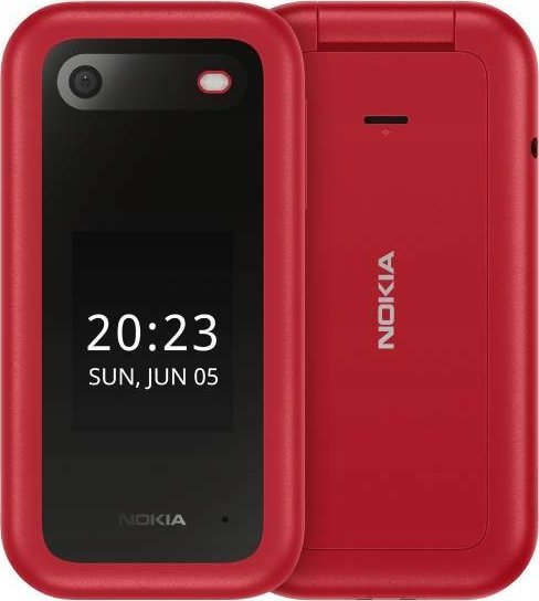 Telefon komórkowy Nokia Zestaw Nokia 2660 Flip 4G Dual Sim Czerwony + Ładowarka biurkowa