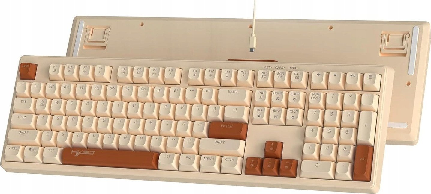 Klawiatura Pan i Pani Gadżet Klawiatura Przewodowa Mechaniczna Gamingowa Bluetooth Beżowa