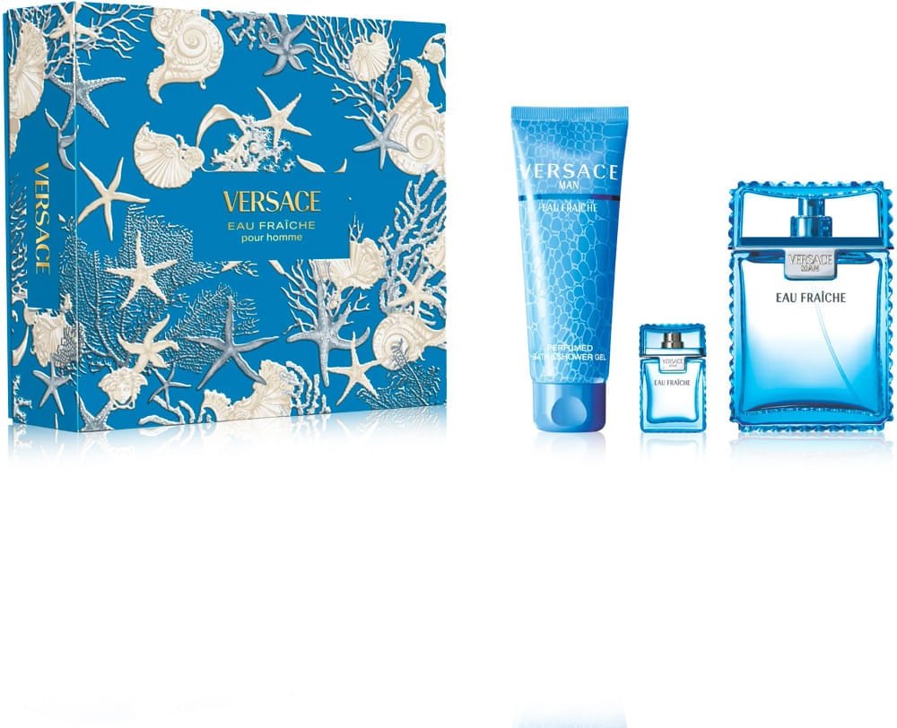 Versace Man Eau Fraiche Żel Pod Prysznic 150Ml + Miniaturka 5Ml + Woda Toaletowa - 100Ml