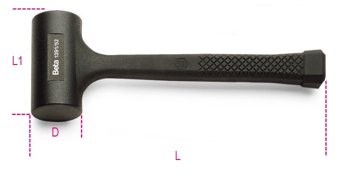 Beta Tools Młotek bezodrzutowy rączka z tworzywa sztucznego 320mm (1391/50)