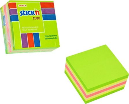Herlitz KARTECZKI SAMOPRZYLEPNE STICK'N 51 X 51 MM MIX KOLORÓW 250 K.