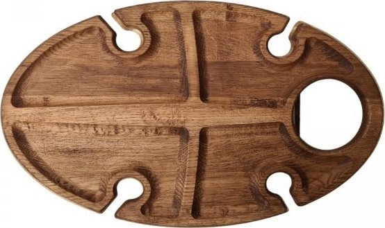 Owalny stoliczek do wina nr21 - ciemny dąb