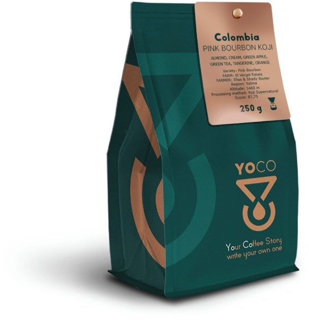 Kawa ziarnista YoCo Coffee Colombia Pink Bourbon Koji Filter 250g